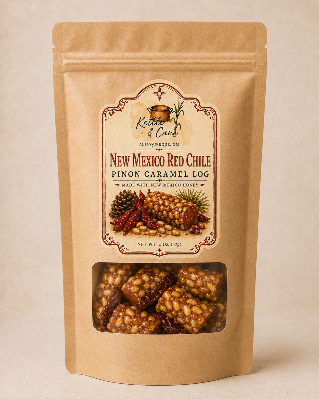 Pinon Caramel Log with New Mexico Red Chile